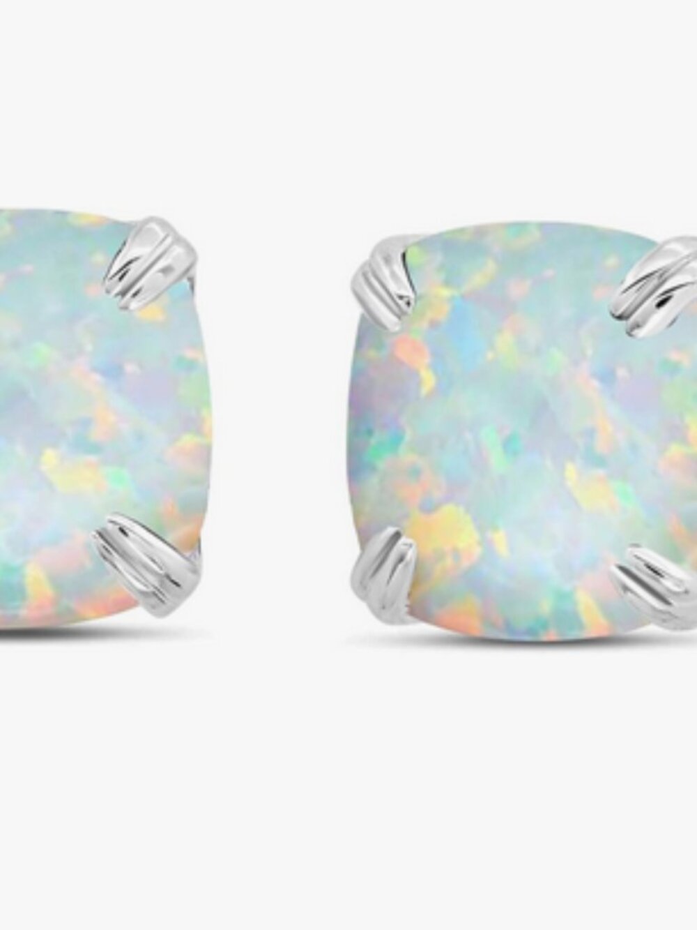 Cushion Cut Gemstone Stud Earrings for Women in 925 Sterling Silver